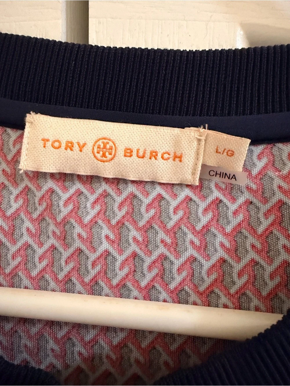 Tory Burch Purple Geometric Long-Sleeve Belted Dress